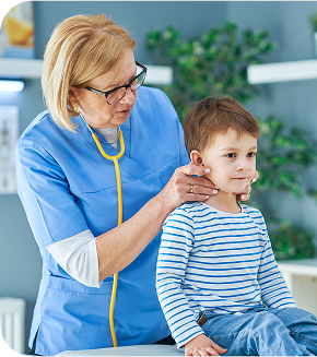 Doctor with child patient